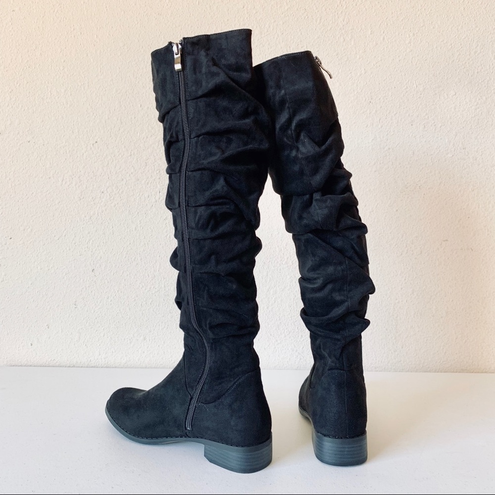 Catherine Malandrino Black Ruched Knee 1" Boot - Picture 4 of 8